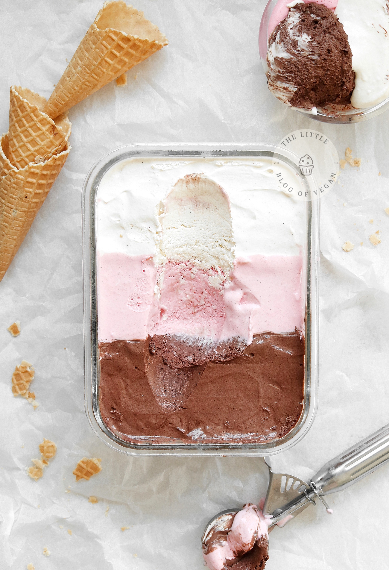 Vegan Neapolitan Ice-Cream - The Little Blog Of Vegan