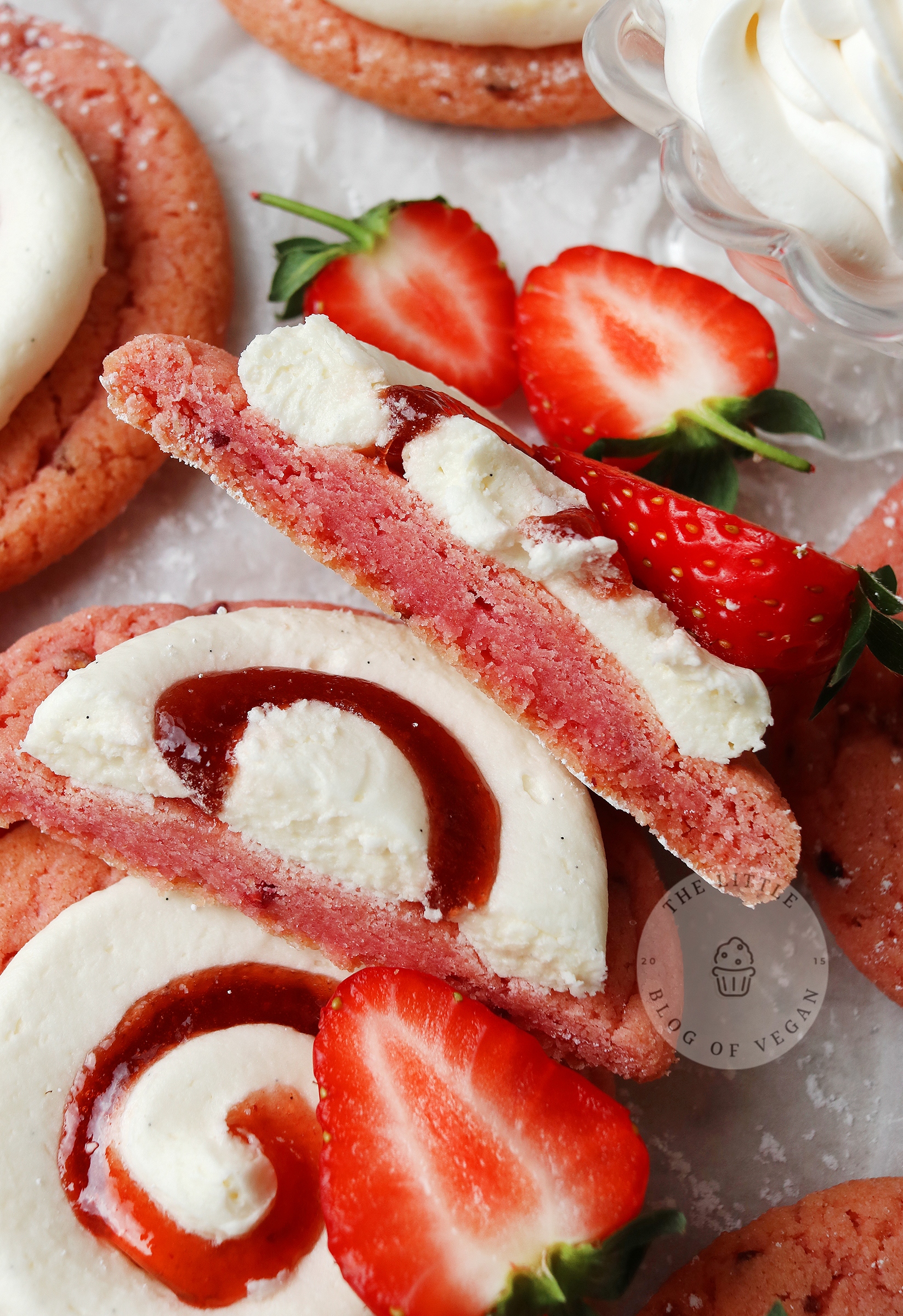 Vegan Strawberry Crumbl Cookies - The Little Blog Of Vegan